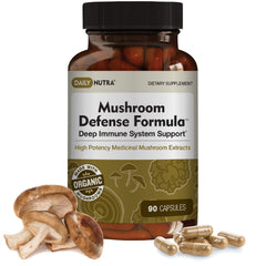 DailyNutra Mushroom Defense: vertido de la botella para dosis diaria