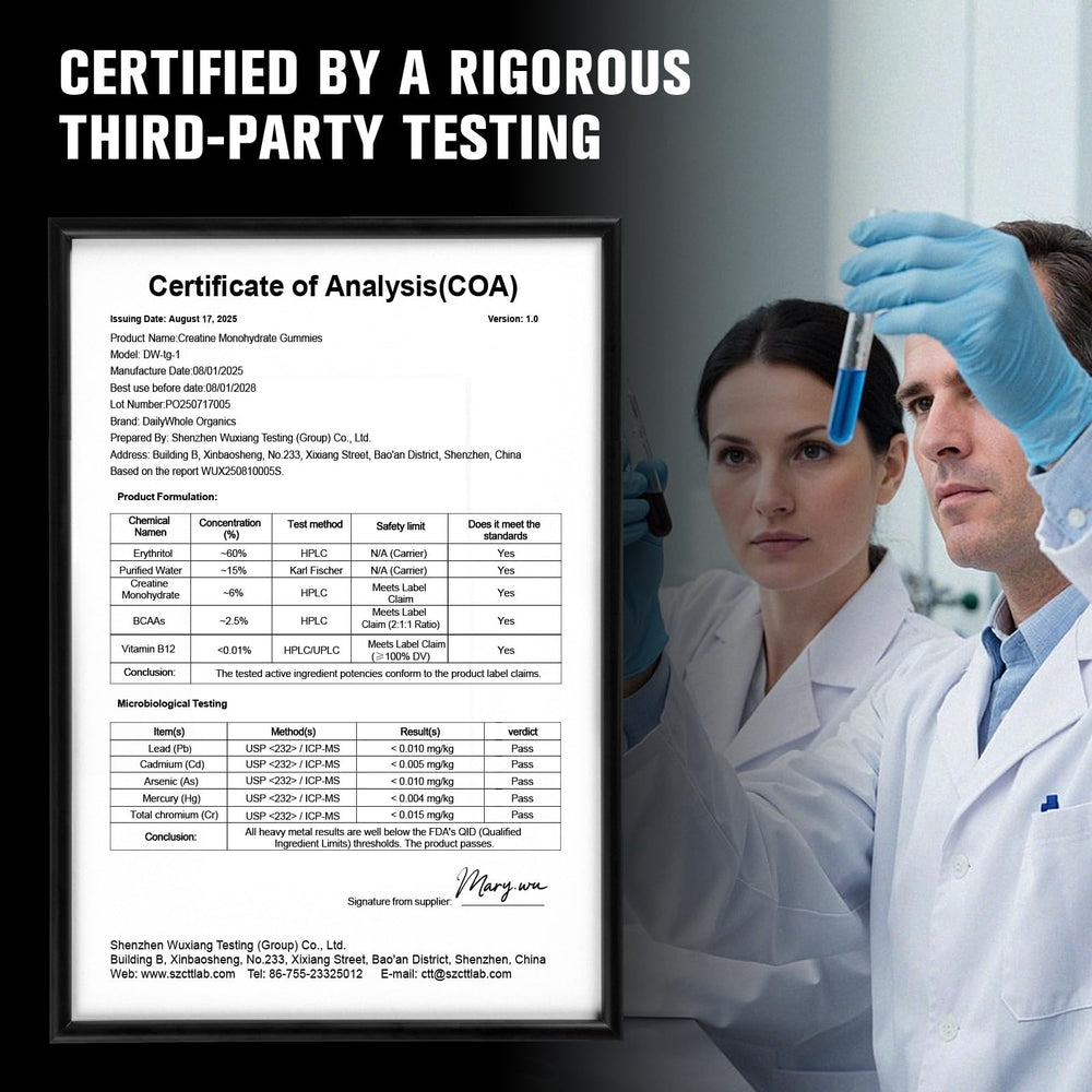 DailyWhole Organics L-Carnitine gummies offer on-the-go energy with creatine.