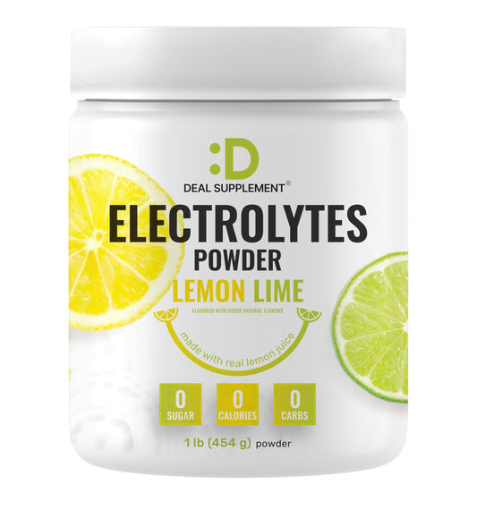 DEAL SUPPLEMENT envase frontal que muestra sabor limón lima y 69 porciones