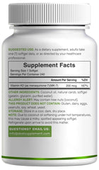 Deal Supplement etiqueta nutricional con información clara de MK‑7