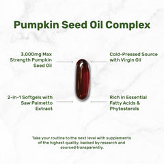 DEAL SUPPLEMENT gota de aceite de calabaza mostrando textura y pureza