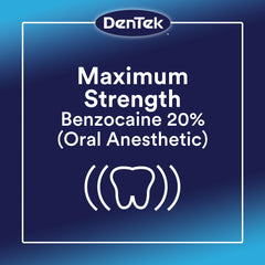 DenTek frasco con benzocaína y aplicadores listos para alivio localizado