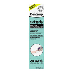 Dentemp sof-grip dentadura con reliner mostrando mayor estabilidad