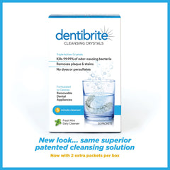dentibrite uso en rutina diaria junto al lavabo para higiene conveniente