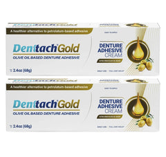 DENTTACH envase frontal oro mostrando diseño y claridad, sujeción confiable
