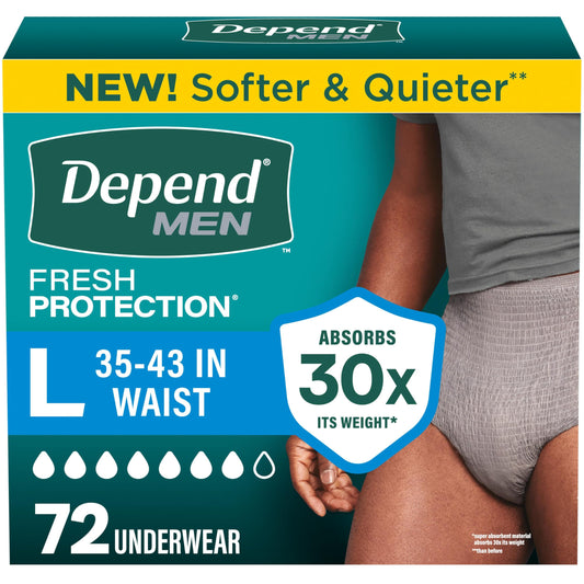 Depend paquete frontal mostrado, visual claro del empaque y cantidad de unidades