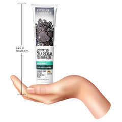 Desert Essence etiqueta de ingredientes destacando carbón activado y CoQ10