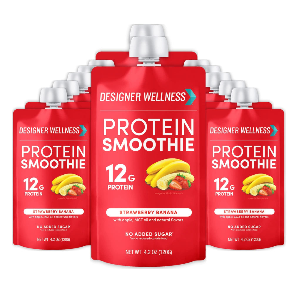Designer Wellness frente del paquete mostrando 12 pouches y beneficio práctico