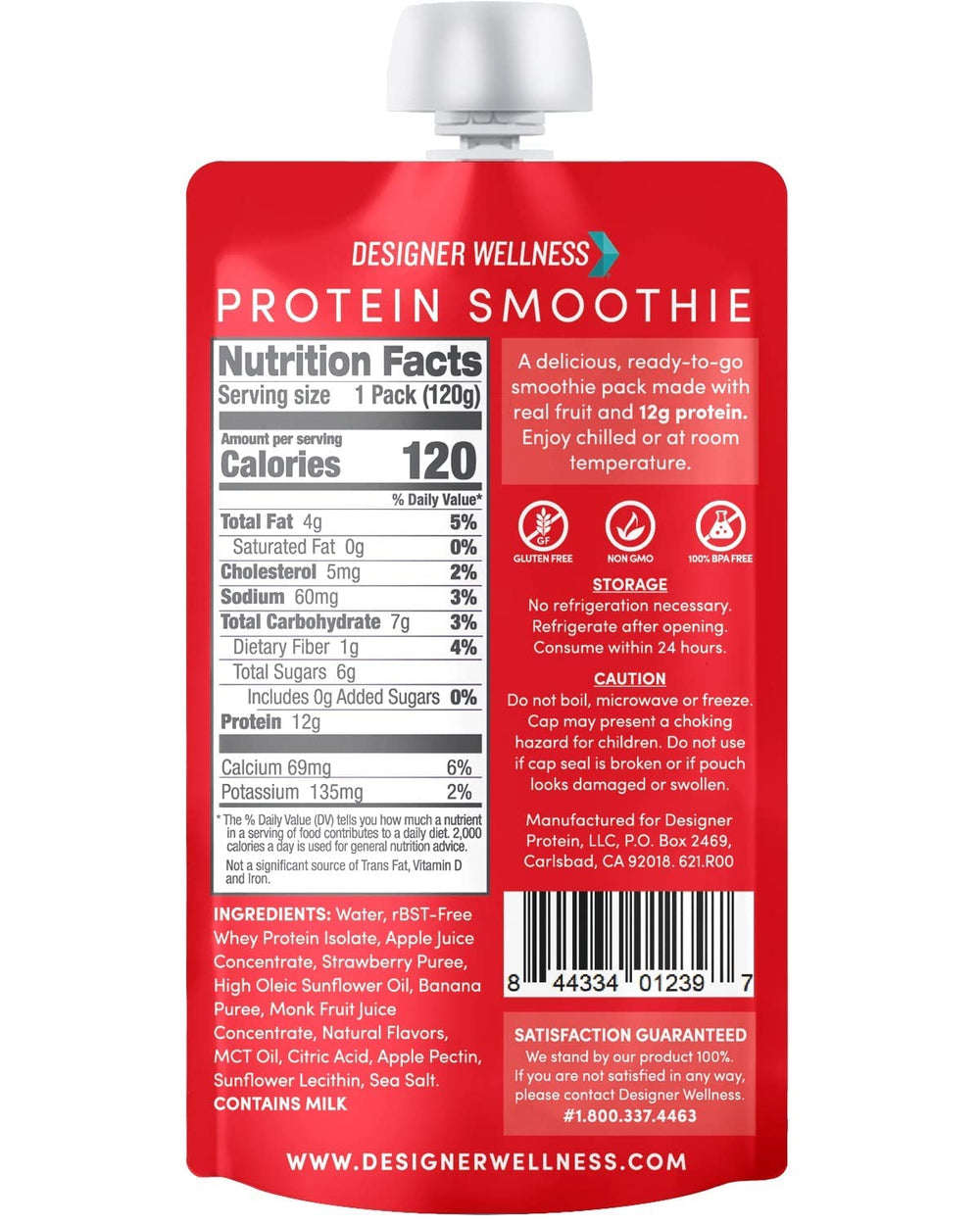 Designer Wellness textura cremosa del smoothie con puré real y sabor natural