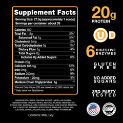 Devotion Nutrition textura del polvo cremosa que facilita mezclas sin grumos