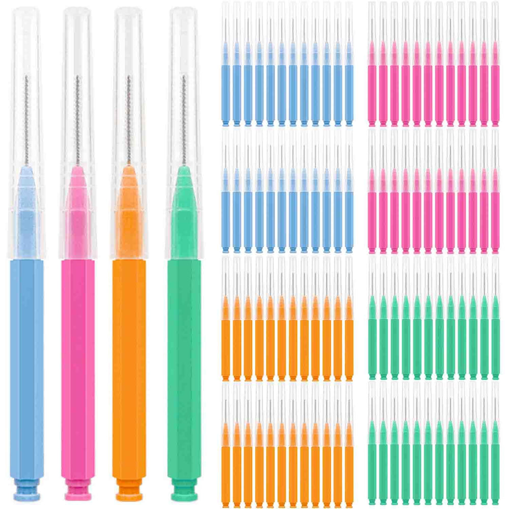 DHYLRICHER frontal del paquete mostrando 100 cepillos, ideal para ahorro