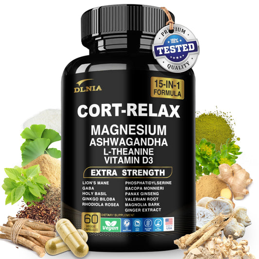 DLNIA Super Calm cápsulas en frasco para calma diaria y enfoque