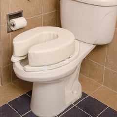 DMI Briggs cojín colocado en inodoro mostrando comodidad mejorada en baño