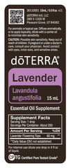 doTERRA etiqueta legible con nombre y origen visible