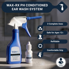 Doctor Easy detalle del gatillo de la botella Wax-Rx que facilita control y aplicación precisa