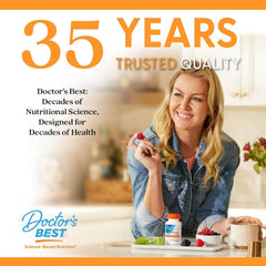 Doctor's BEST frasco en ambiente natural que sugiere estilo de vida saludable
