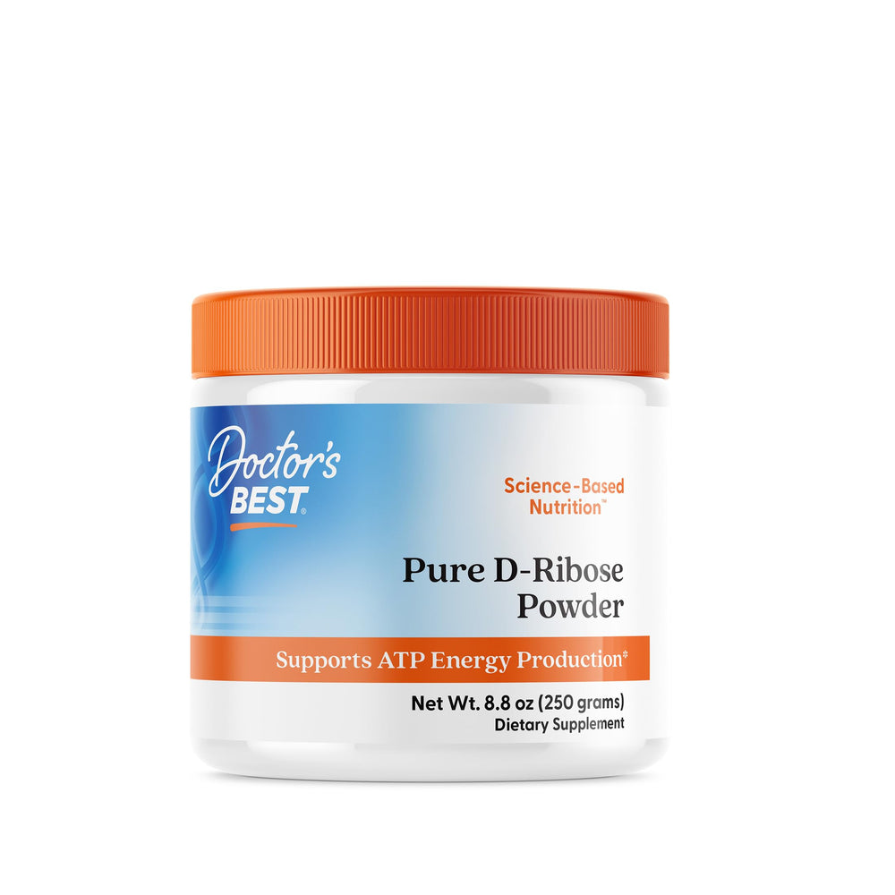 Doctor's Best envase frontal mostrando D‑ribosa y beneficios de energía