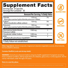 Doctor's BEST etiqueta con datos nutricionales y beneficios claros para articulaciones