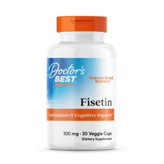Doctor's BEST envase frontal mostrando fisetina y beneficios antioxidantes