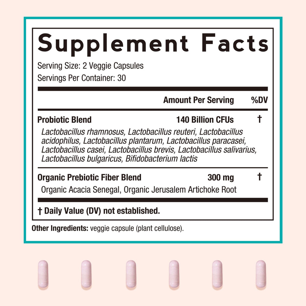 Etiqueta nutricional Doctor's Recipes con listado de cepas y prebióticos