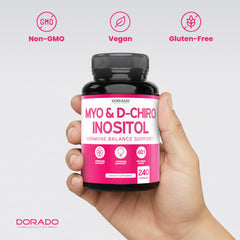 DORADO NUTRITION polvo de inositol en cuchara resaltando ingrediente principal