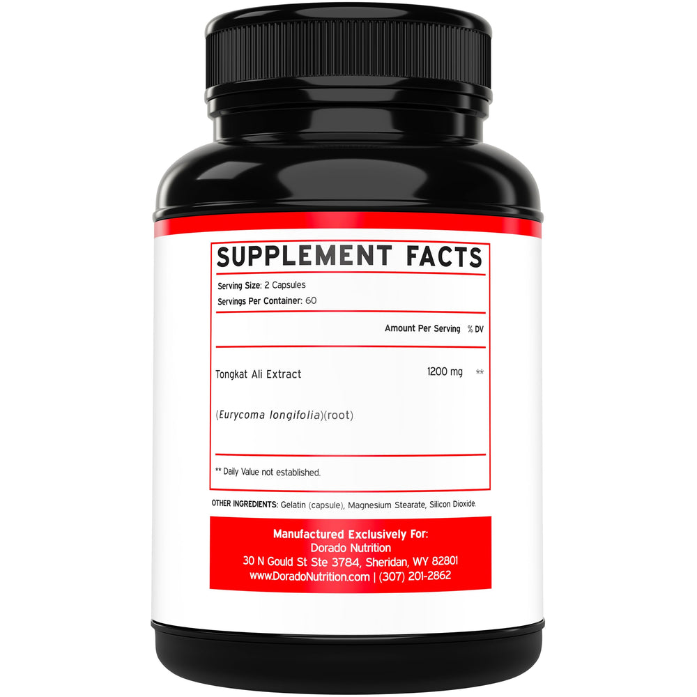 DORADO NUTRITION etiqueta lateral con ingredientes y certificaciones visibles