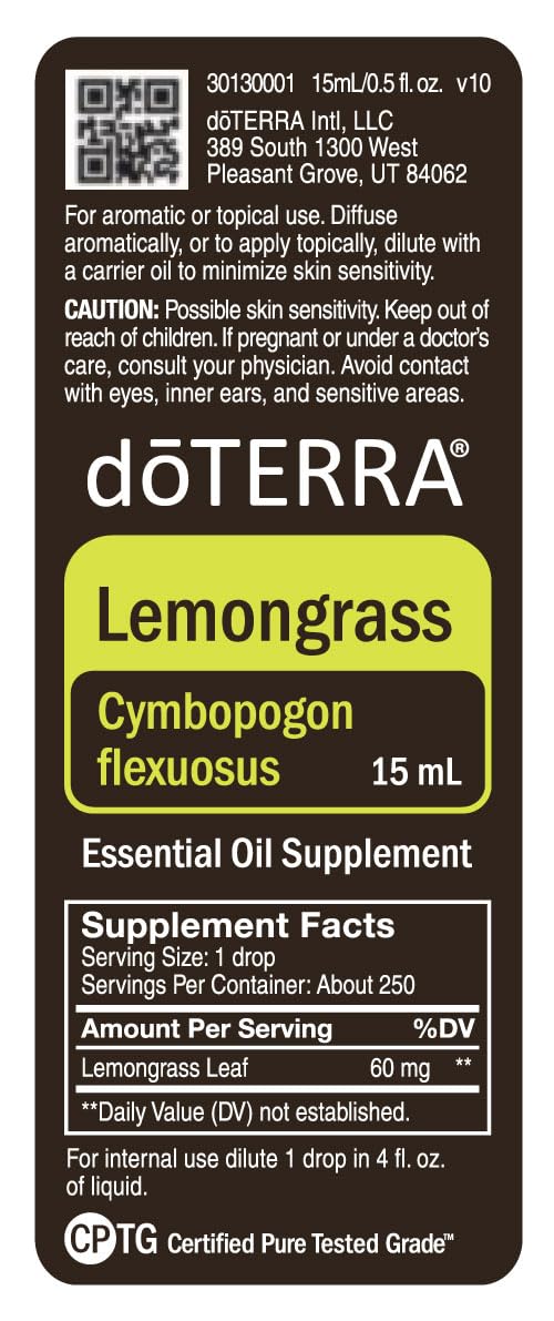 doTERRA hojas de lemongrass que ilustran origen botánico y aroma