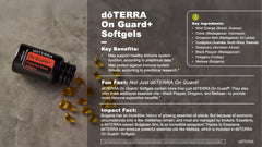 doTERRA cápsulas On Guard+ vista cercana para apreciar tamaño y facilidad