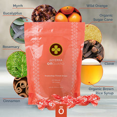 doTERRA pastilla On Guard primer plano textura, detalle útil y natural