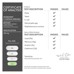 Double Wood certificados de análisis resaltando pruebas de terceros y calidad