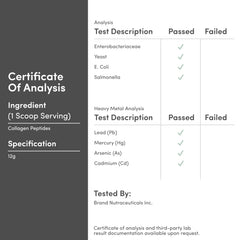 Double Wood etiqueta con certificaciones de pruebas de terceros y trazabilidad