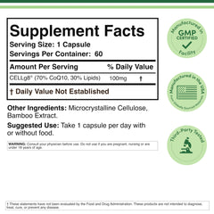 Double Wood CoQ10 liposomal cápsulas con formulación avanzada para absorción