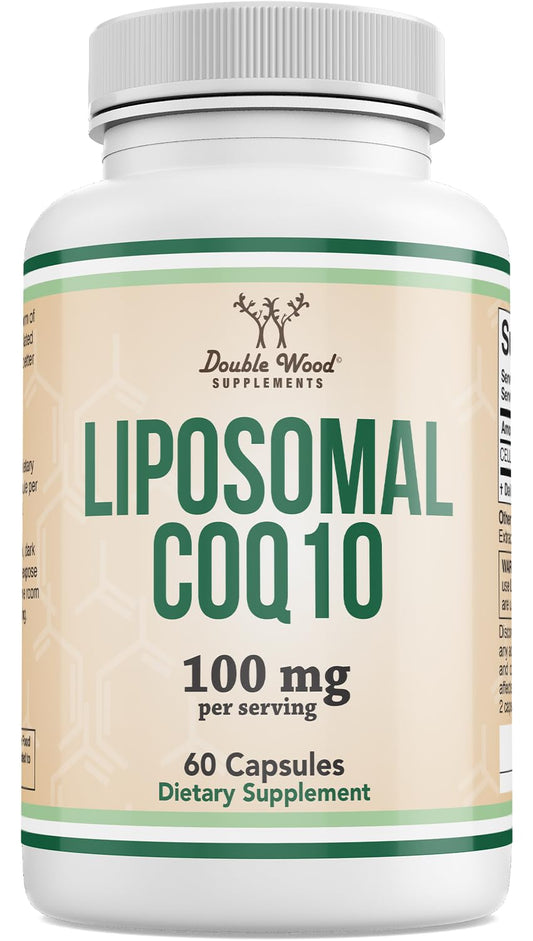 Double Wood CoQ10 liposomal frasco para energía diaria y mayor absorción