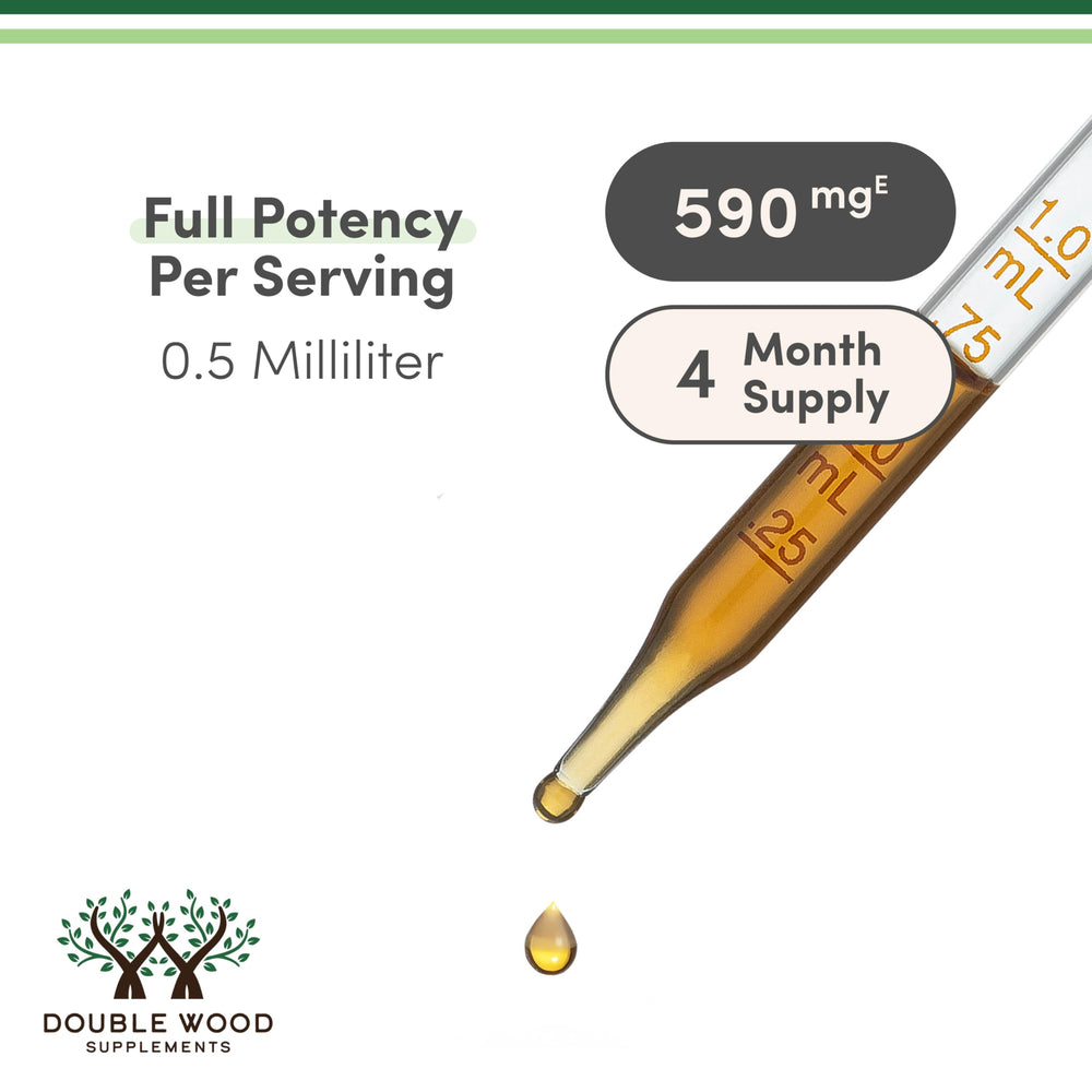 Double Wood etiqueta nutricional destacando concentración y pruebas