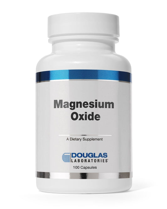 Douglas Laboratories Magnesium Oxide bottle with capsules supporting bone and heart health