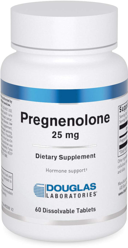 Douglas Laboratories envase frontal de Pregnenolone 25 mg mostrando la marca y el tamaño