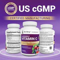 Dr. Berg etiqueta nutricional con 200 mg de vitamina C clara