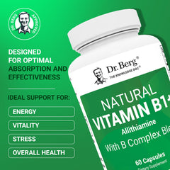 Dr. Berg etiqueta ampliada con ingredientes y dosis visibles para confianza