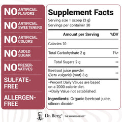 Dr. Berg etiqueta de ingredientes orgánicos transparente y clara