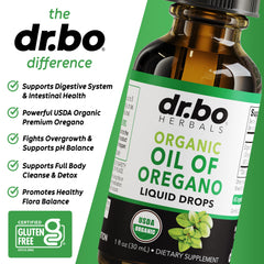 DR. BO etiqueta con sello USDA Organic, certificación clara