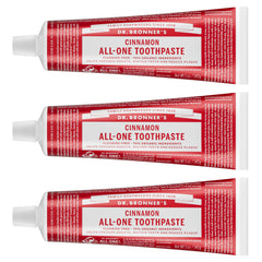Dr. Bronner's vista frontal del tubo con canela, presentación clara y natural