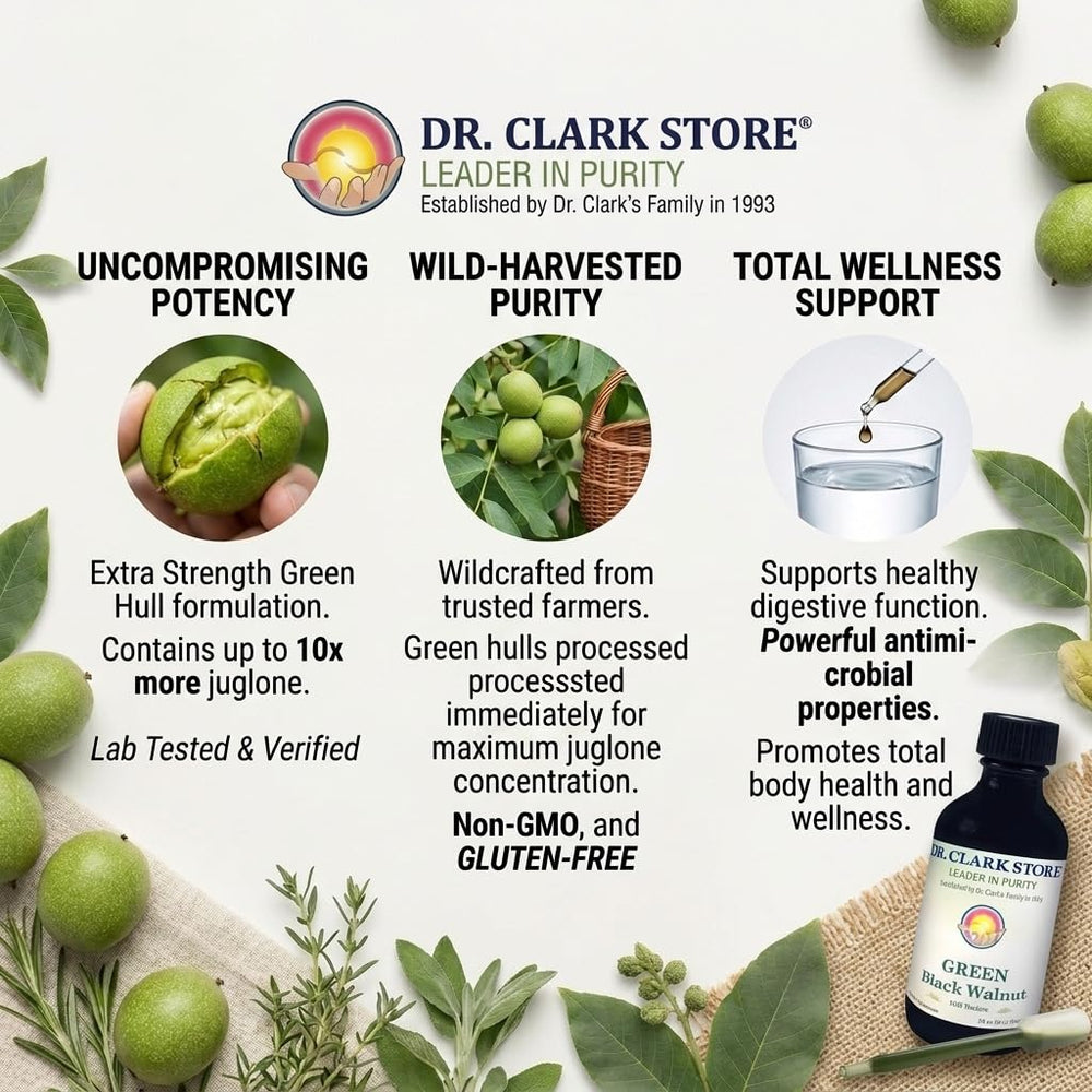 Dr Clark Store persona usando la tintura con bebida para administración fácil