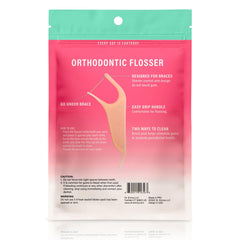 Dr. Emma flosser en uso con brackets mostrando limpieza precisa y control