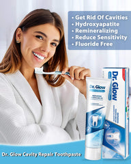Dr. Glow detalle de hidroxiapatita como ingrediente clave y fortalecedor