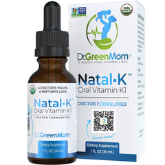 Dr. Green Mom envase frontal mostrando gotas y beneficios orgánicos