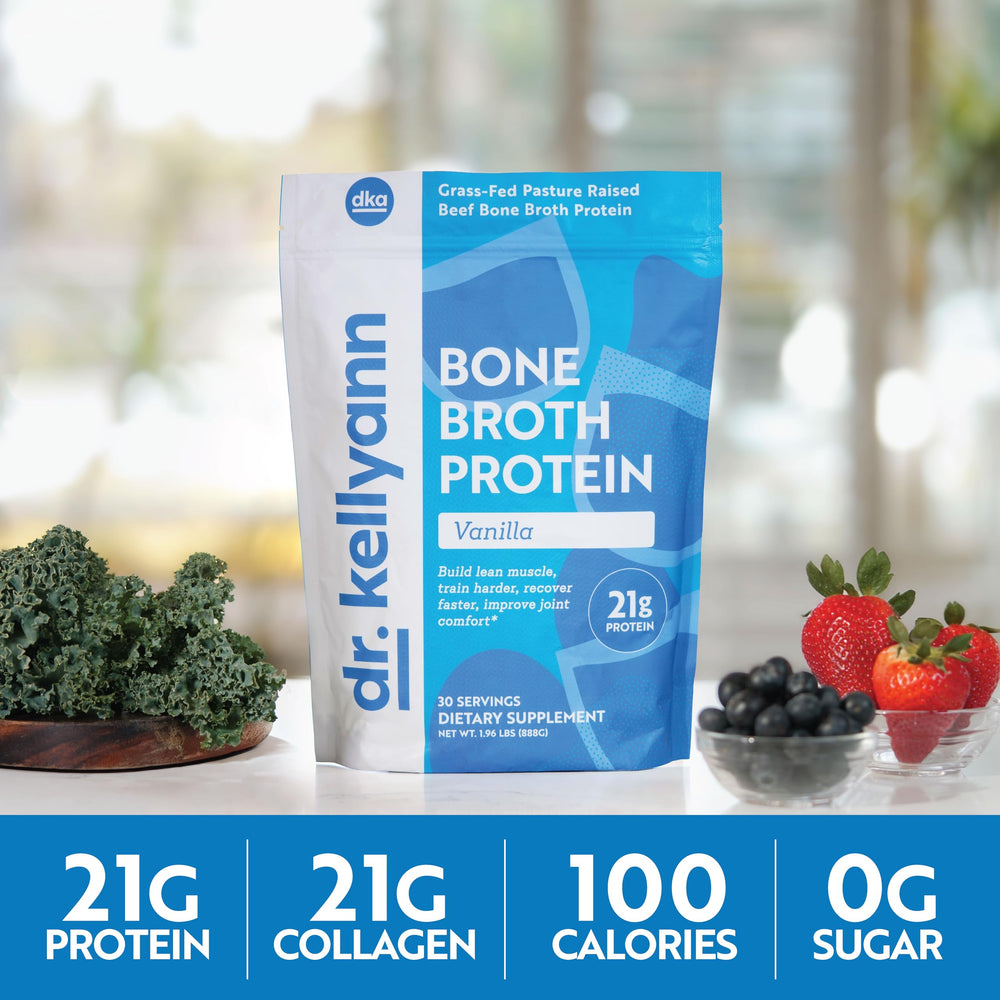 Dr. Kellyann producto en mesa de desayuno recomendado para dietas keto