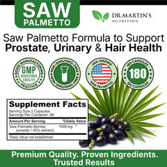 DR. MARTIN'S NUTRITION bayas de saw palmetto crudas como origen natural