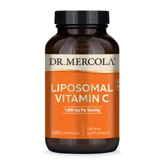 Dr. Mercola frasco delante mostrando etiqueta y beneficios