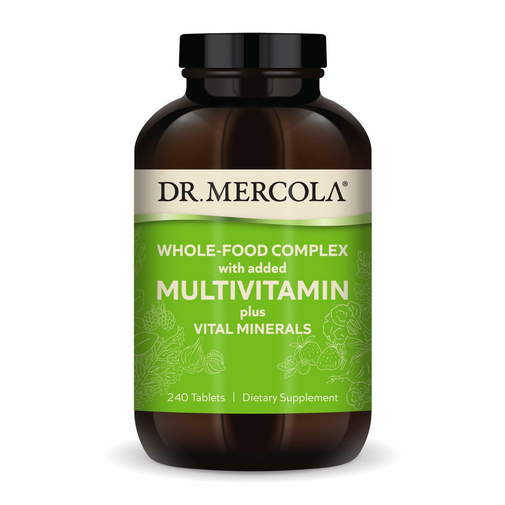 Dr. Mercola frente del envase mostrando cantidad y marca, aporta confianza
