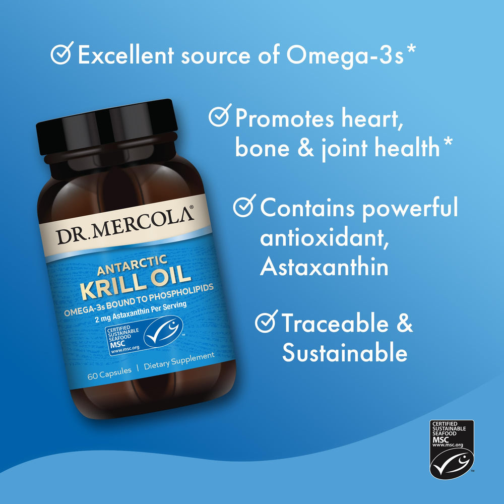 Dr. Mercola cápsula tomada con agua ilustra administración fácil y absorción